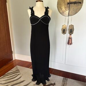 Designer Black Pleated Dress